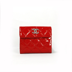 샤넬반지갑 페이던트 램스킨 신상 레드