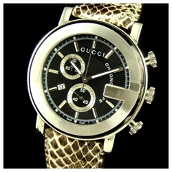 구찌 Men 101G Chronograph SS Black SWISS QUARTZ