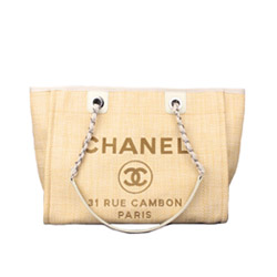 샤넬 캔버스 도빌백 옐로우 미듐